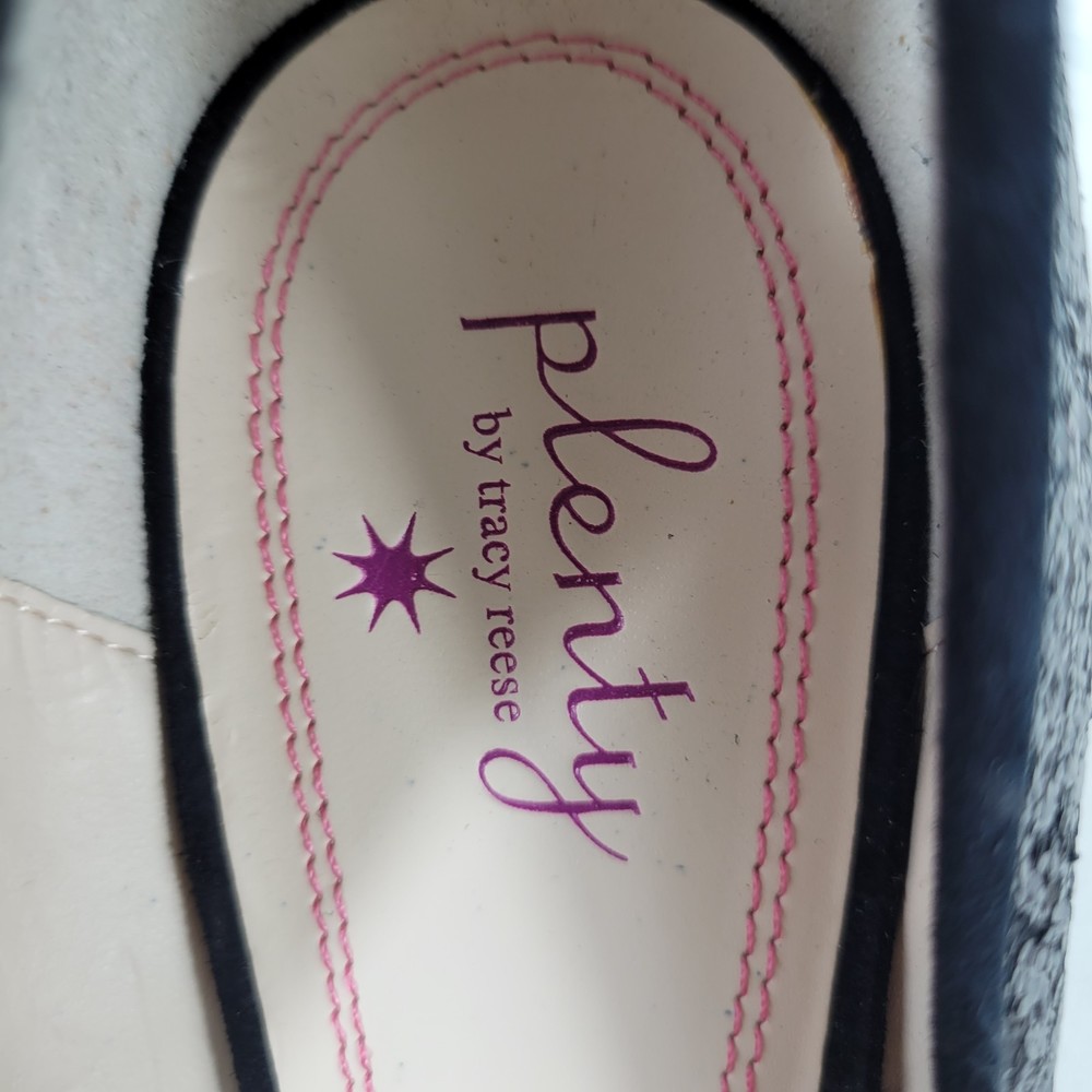 Plenty by Tracy Reese Ramona Glitter and Suede Cap Toe Pumps Heels  size 8 - Picture 7 of 11